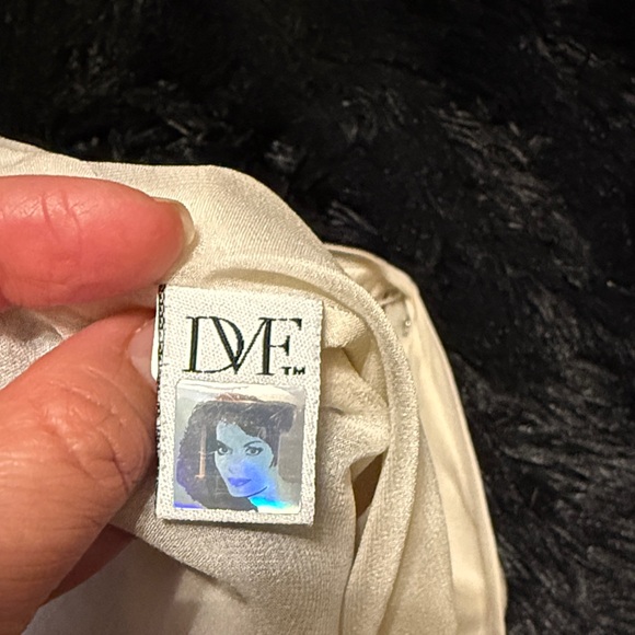 Diane Von Furstenberg Cream and Blue Floral Midi Dress - Picture 11 of 11